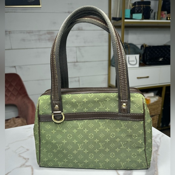 Louis Vuitton Josephine Mini Lin Handbag Green Vintage - Picture 1 of 11